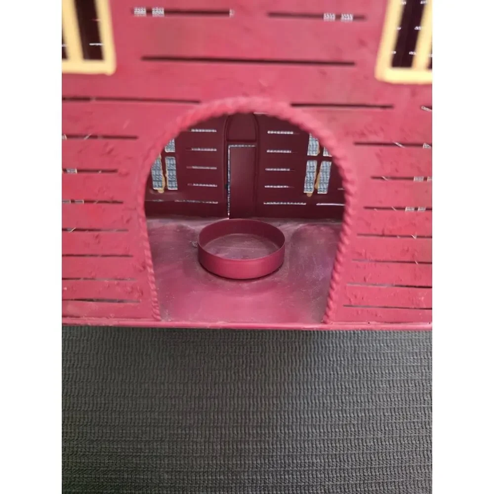 Metal House Tea LIght with Articulating Weathervane on Top Cottagecore Novelty